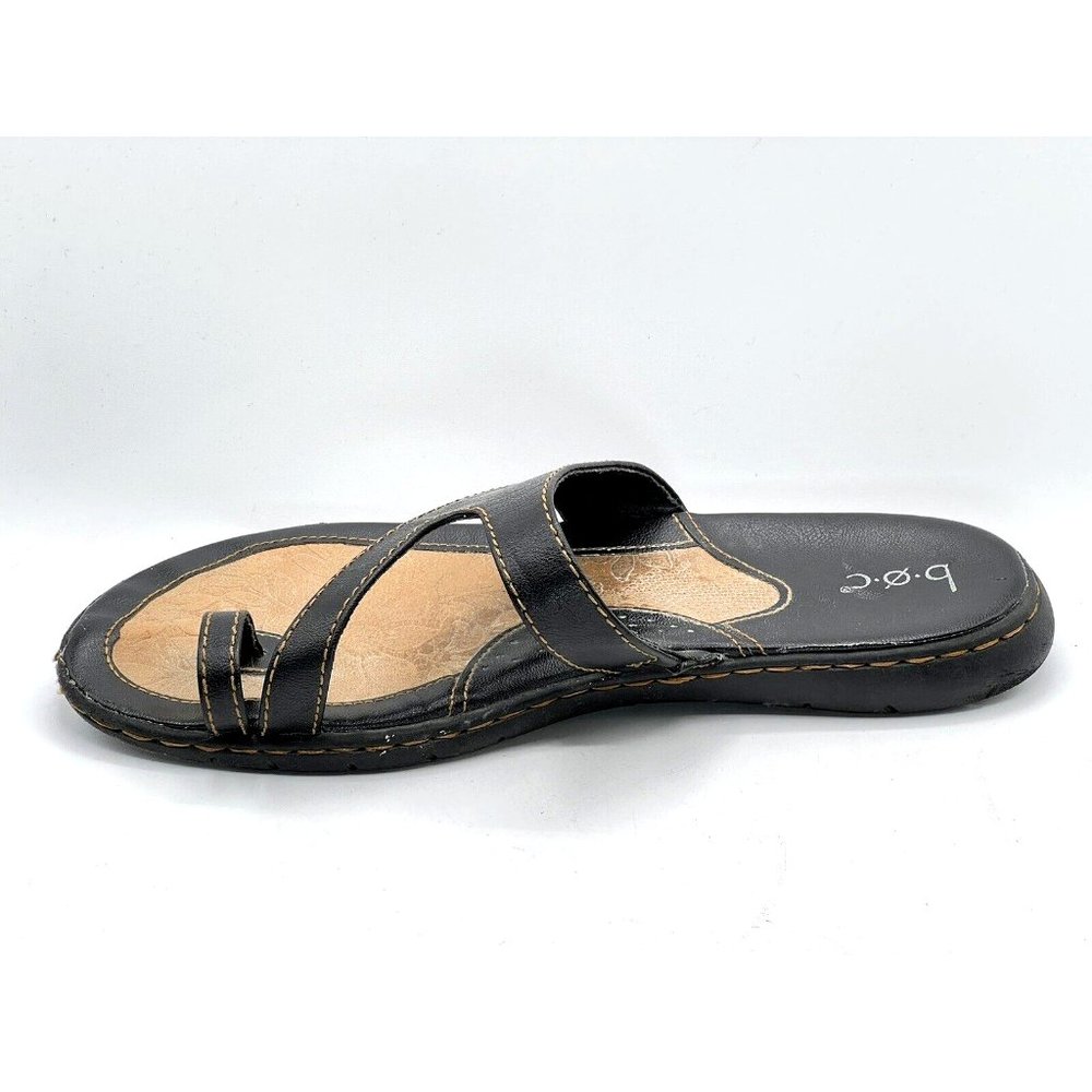 BOC Born Concept Black Thong Flip Flop Faux Leather Sandal Women's Size 10 M - Picture 3 of 11